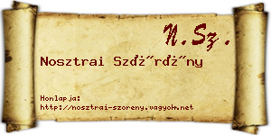 Nosztrai Szörény névjegykártya
